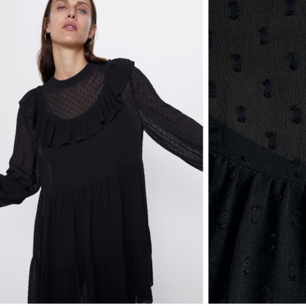 NWT ZARA SWISS DOT DRESS - Picture 3 of 6